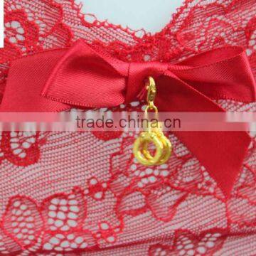 Hot-selling Red Lace Bralette G-string photo-4