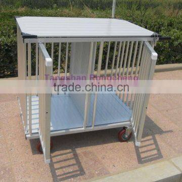 collapsible metal pet dog cage trolley