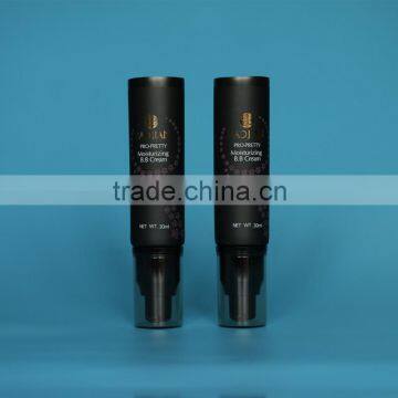 High Quality 30mm Black PE Plastic Cosmetic Packaging Tubes With Airless Pump Quality Choice