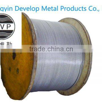 1x7,1x19 6x7+IWS 6X19+IWS 19X7 1X12 galvanized steel cable