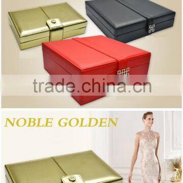 PU faux leather storage case jewelry box,2014 hot selling jewellery box,home use