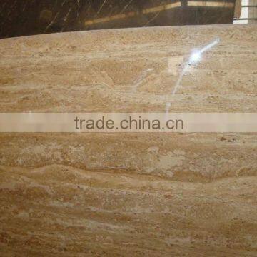 Natural polished yellow travertine