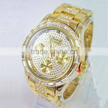 2016 New Arrival stylish Geneva Alloy Metal Hip Hop Bling Bling Watch, big face watch