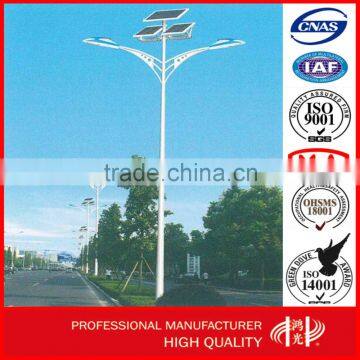 10 meters Decorative Double Arm Solar Energy LED Street Lighting Pole , Lamp Post