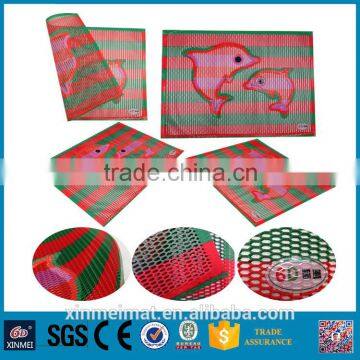 red yellow color strip rainbow hollow pvc bathtub mat outdoor