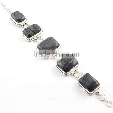 Picasso Jasper bracelet 925 sterling silver jewelry wholesale Silver Chunky Bracelet