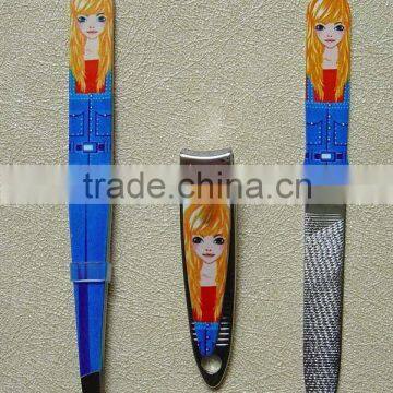 3pcs manicure set with printing