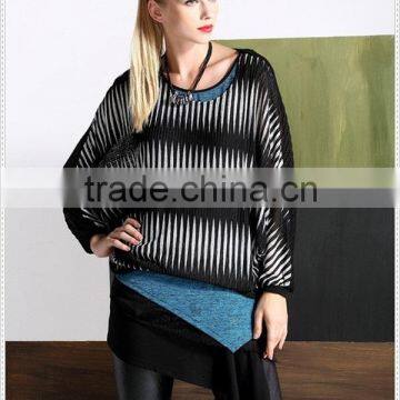 zebra pattern Lady blouse for middle aged women