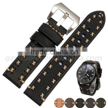2016 newest bracelet cool handmade 24mm leather watch band fashion belt 22mm