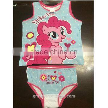 Girls camisole and brief set 100 cotton so cute with OEM service underwear set latest 2015