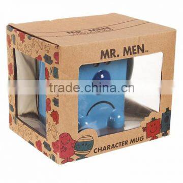 cheap price with window corrugated paper box mug packaging