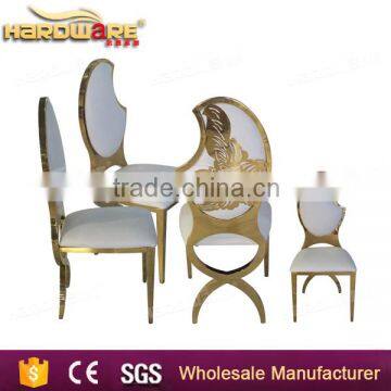 Hotel Moon Back Gold Frame Chairs French White Chairs photo-2