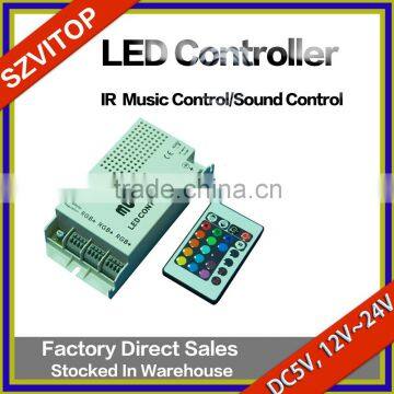 Flexible LED Strip Remote Controller IR Music Control Sound Control DC5V,12V,24V JM-Music-01