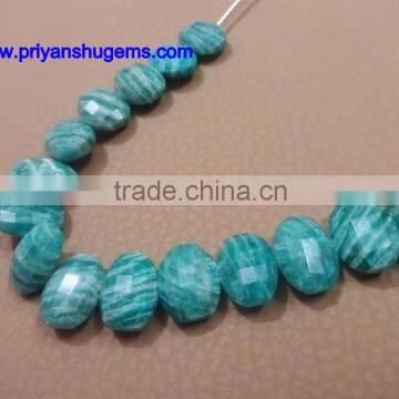 Amazonite Hand Made 10*14 mm Faceted Oval Shape, 6" Strand Length 100% Natural Gemstones photo-2