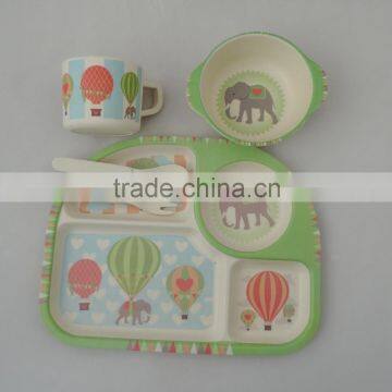 Hot sales Bamboo Fiber Kids Dinnerware Set-Elephant Design