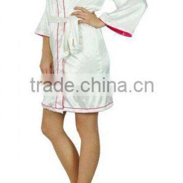 Satin Silk Kimono Short Robe Women Nighty