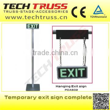 Temporary exit sign complete of hanging exit