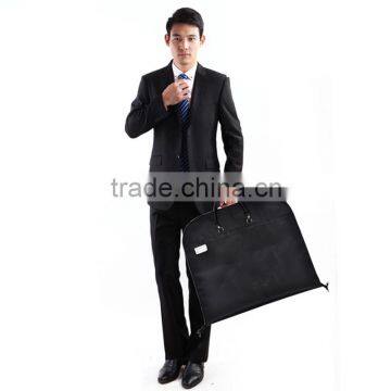 2016 Black wedding garment bag with silk printing non woven suit garment bag