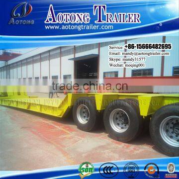 Tri-axle 80 tons detachable gooseneck low bed semi trailer for sale