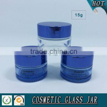 15ml transparent glass cosmetics jar