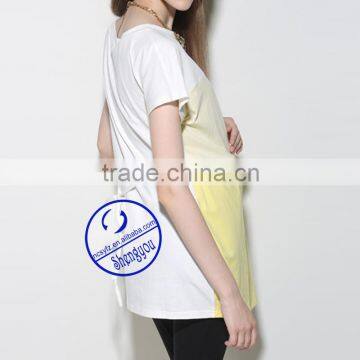 Custom Spandex Cotton Plain Long Line Maternity t Shirt photo-4