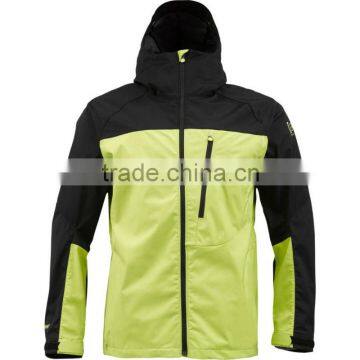 men's contrast jacket winter waterproof softshell jacket with hood