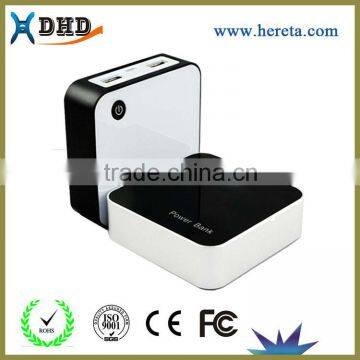 square promotional white power bank with digital indicator