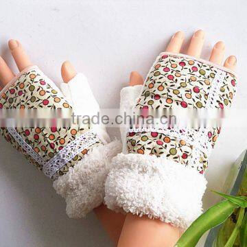 ladies fashion fingless winter gloves