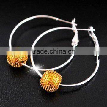 Crystal Ball Hoop Earrings