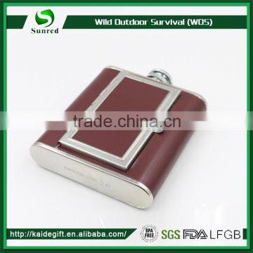 Promotional custom stainless steel hip flask with color transfer printing