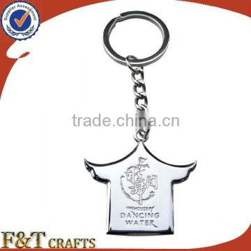 custom logo house shape zine alloy metalkeychain