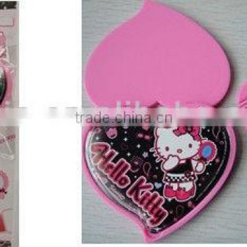 Mini heart shape cosmetic mirror comb