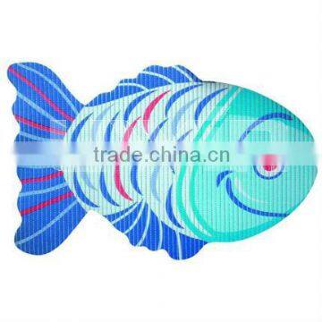 PVC bath rug with fish shape, fancy safety mat