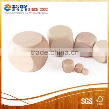 Round corner wooden blank dice