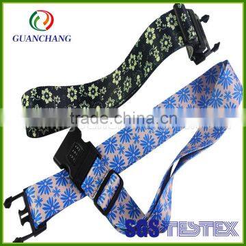 Customized newly design hot selling elastic cross travel luggage strap scale belt with buckle and tsa lock