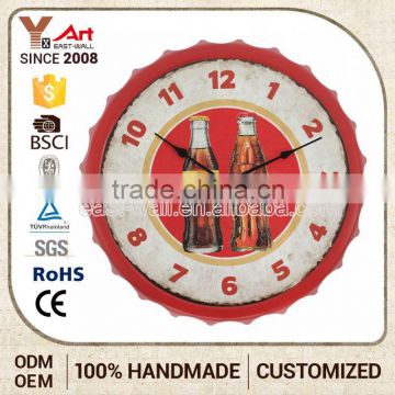 Humanized Design Custom Print Beer Cap Wine Bottle Wall Clock