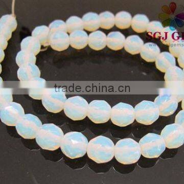 8mm Faceted Round Opaline Opalite Glass Beads Cheap Beads