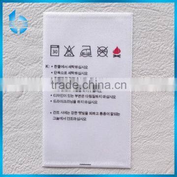 washing care label for Korean casual garments