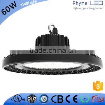 DLC Premium UL Approval High Lumen Efficacy 140Lm.w 60W Ufo Led High Bay Light Low Price