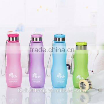 Narrow Mouth Frosted Portable Plastic Drinking Water Bottle YB-0163,YB-0165