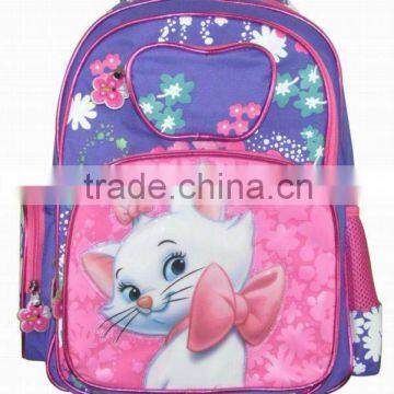 Cartoon design young pretty girls school bags with trolley