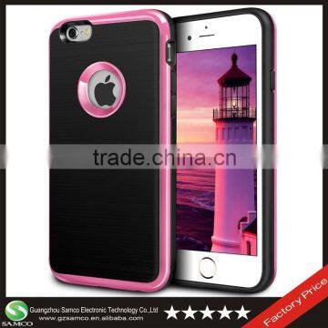 Samco Dual Layer Shock-Absorbing Cover With Brushed Metal Finish Accessories Contrast 2 in 1 Case for Apple iPhone 6S