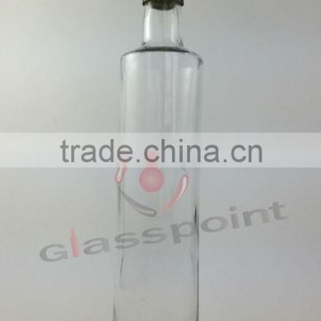 500ml transparent olive oil glass bottles with metal cap