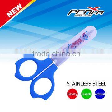 Scissors with plastic handle and cap student scissors and school scissors