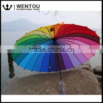 WENTOU Monogram Personalized Colorful Rainbow Umbrella