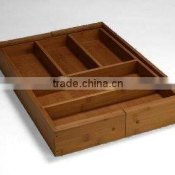 bamboo adjustable Flatware Tray