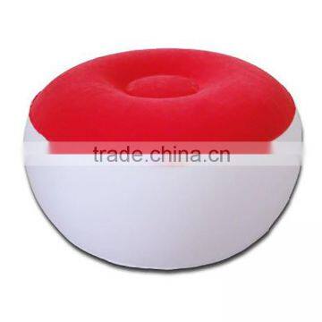 round flocking inflatable footstool,inflatable ottoman for coffee chaise lounge chair