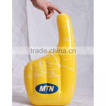 advertising high quality pvc air hand with logo,yellow giant inflatable hand outdoor display