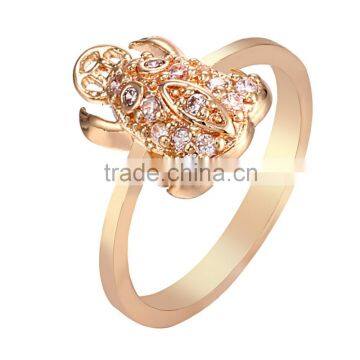 New Fashion Frog Shaped Women Unique Rhinestone Party Ring for Girl