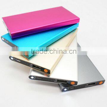 Ultra thin 2015 latest aluminium mini power bank 4300mah